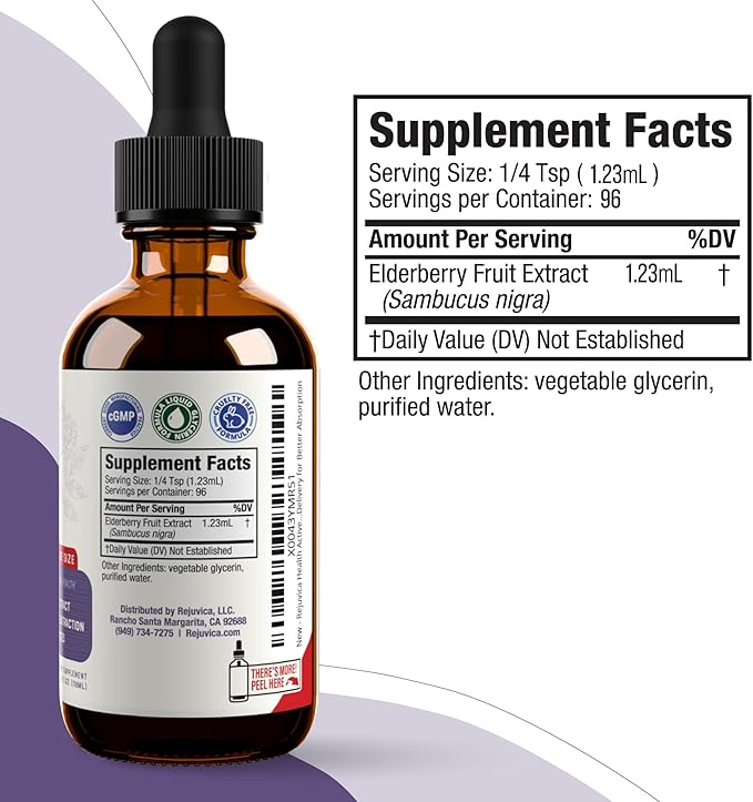 Rejuvica Health Active Iodine + Active Elderberry 4oz Bundle - Energy & Immune Support Bundle - Advanced Liquid Delivery