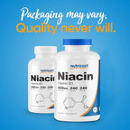 Nutricost Niacin (Vitamin B3) 500mg, 240 Capsules (3 Bottles) - Niacin Flush