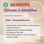Sun Vitals Core Mind – Nootropic Brain Supplement for Focus, Memory & Mental Clarity | DMAE, Bacopa Monnieri, Phosphatidylserine & Huperzine A | Non-Stimulant, Caffeine-Free | 60 Capsules