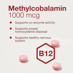 PROTOCOL FOR LIFE BALANCE Methyl B12 1,000mcg - Vitamin B12 for Homocysteine Metabolism - Support Brain Health & Health Nervous System - Kosher, Halal & Vegan - 100 Lozenges
