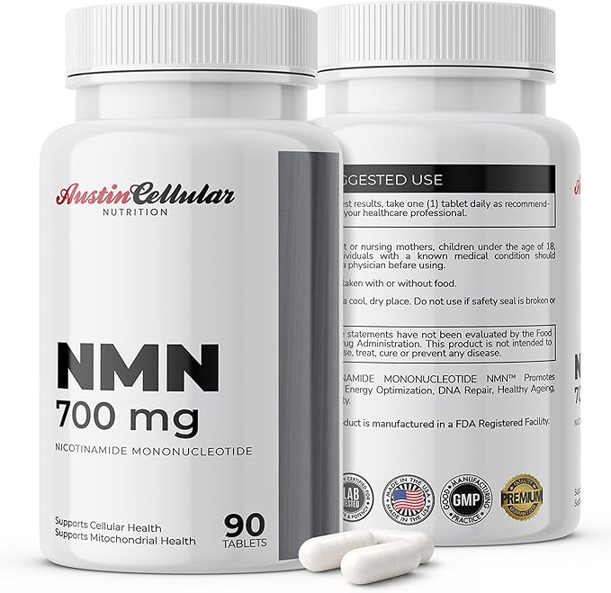 Austinootropics NMN Nicotinamide Mononucleotide 700 mg per Serving – NMN Capsules, 90 Capsules, Single Ingredient Formula, No Additives