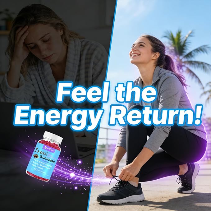 Multi-Vitamin Iron Supplement - with Vitamin C, B12 & Ferrous Fumarate - Energy Boost, Immune & Blood Support - Delicious Mixed Flavors - No Metallic Aftertaste - 120 Count