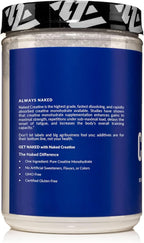 NAKED Pure Micronized Creatine Monohydrate – 200 Servings, 1,000g Bulk – NSF Certified, Vegan, Non-GMO, Gluten & Soy Free - Muscle Building, Strength Training, Gym & Fitness Supplement