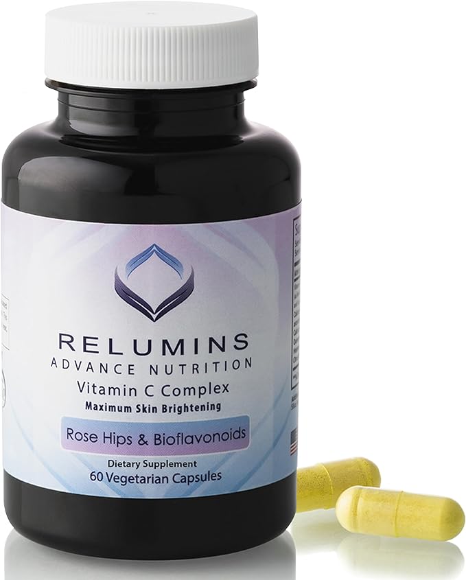Relumins Advanced Vitamin C Supplement with Rose HIPS - 1000mg of Vitamin C Immune Support & Collagen Production, Made in USA, Ultimate Wellness Gift for Mom, 60 Capsules (30-Day Supply)