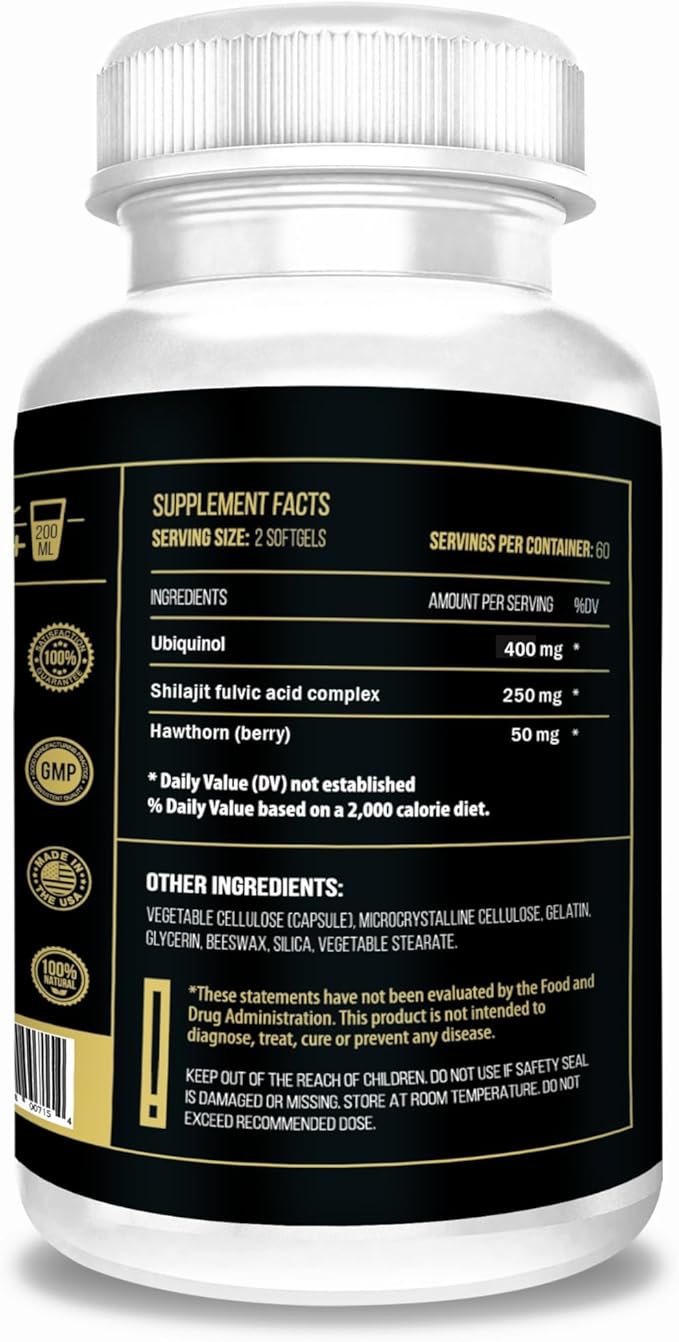 ACTIF Super Ubiquinol CoQ10 with Enhanced Mitochondrial Support, Non-GMO, Made in USA, 200mg, 120 Count