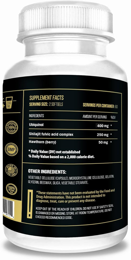 ACTIF Super Ubiquinol CoQ10 with Enhanced Mitochondrial Support, Non-GMO, Made in USA, 200mg, 120 Count