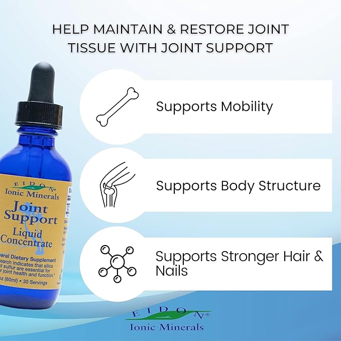 Eidon Supplement Liquid Concentrate - Contains Ionic Silica and Sulfur, Support Drops for Stronger Hair, Skin, and Nails, Bioavailable, No Additives or Preservatives - 2 oz
