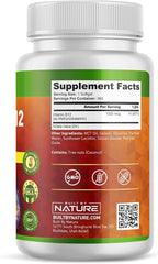 Built by Nature Vitamin B12 1000 mcg Methylcobalamin - Extra Strength Fast Dissolve Soft Gels for Energy Metabolism & Nervous System Health - Non GMO -1 Year Supply - 360 Softgels