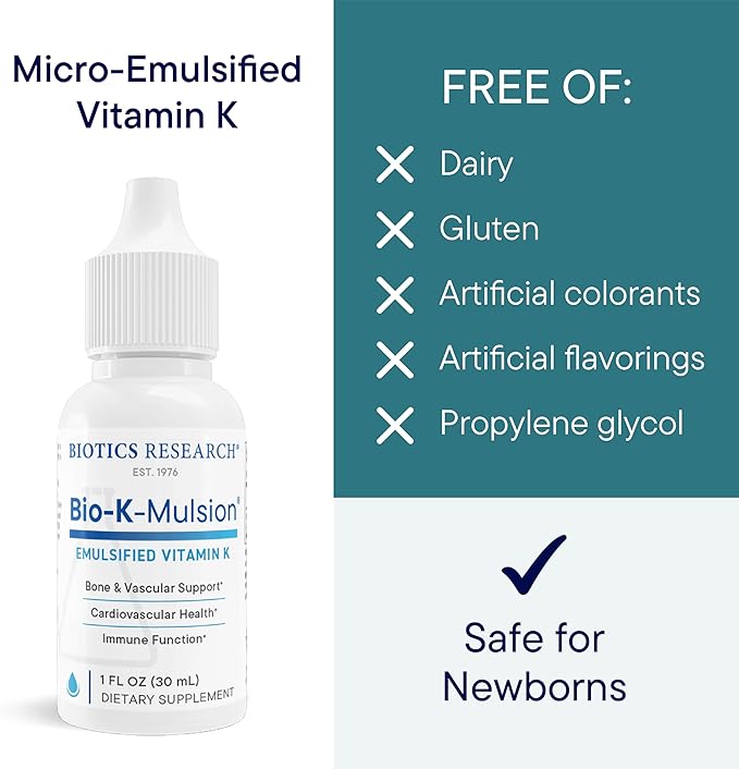 Biotics Research Bio K Mulsion™ & Equi-Fem™ – Liquid Vitamin K1 for Bone, Heart & Blood Clotting Support + Women’s Multivitamin for Hormonal Balance, PMS Relief & Digestive Health - 1fl oz + 126 tabs