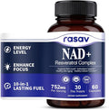 Rasav NAD Supplement 10-in-1 Extra Strength – NAD Resveratrol with CoQ10, Urolithin A, Green Tea Extract & ALA – NMN Supplement Alternative for Women & Men