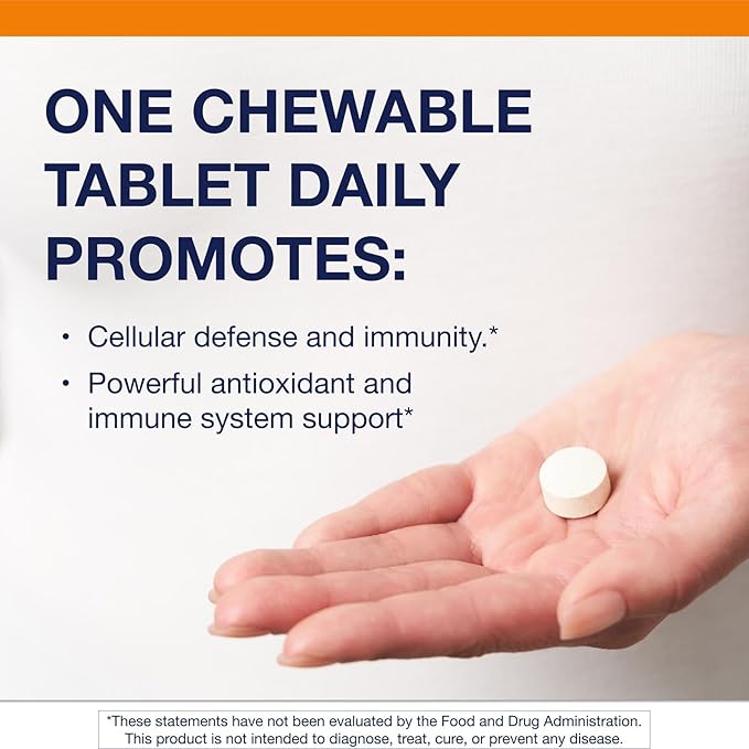 Metagenics Ultra Potent-C Chewable - 250 mg Buffered Vitamin C with Bioflavonoids, L-Lysine & L-Cysteine - Immune & Antioxidant Support - Non-GMO, Gluten-Free - Natural Orange Flavor - 90 Tablets
