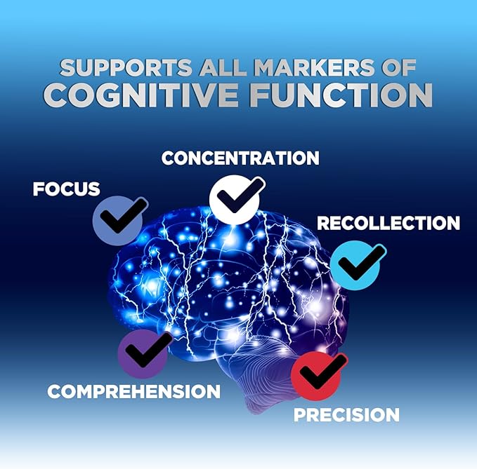 Brain Supplements for Memory & Focus Gummies - Brain Health Clarity with B6 B12 & Phosphatidylserine - Natural Nootropics Cognitive Concentration & Alertness Support Vitamins - 60 Vegan Gummies