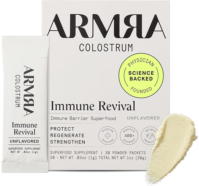ARMRA Colostrum Powder | Unflavored | Gut Health & Bloating | Skin & Hair | Immunity | Keto, Gluten & Fat-Free | 30 Servings