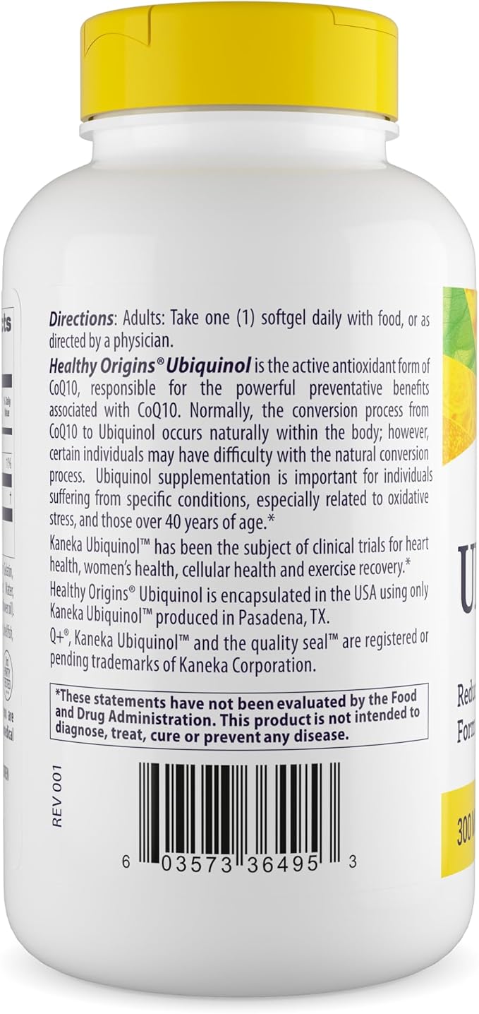 Healthy Origins Ubiquinol (Active Form of CoQ10), 300 mg - Ubiquinol Supplements for Heart Health & Antioxidant Support - Gluten-Free & Non-GMO Supplement - 150 Softgels
