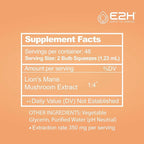 Lions Mane Liquid - Lion Mane Mushroom Supplement - Promotes Mental Clarity, Memory & Focus - Lions Mane Mushroom for Immune Support - Non-GMO, Vegan (2 Bottles) by E2H