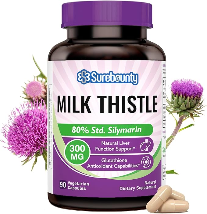 Milk Thistle, Concentrated Seed Extract with 80% Silymarin, Liver Cleanse Detox for Men + Women, Once Daily, 90 Veggie Caps