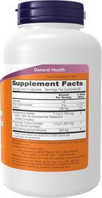 NOW Foods Glucosamine 1.1g, Chondroitin 1.2g, with MSM 300mg, 180 Capsules (Pack of 2)