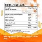 Kroppssund Tocotrienols 800mg Supplement | Rich in Vitamin E Tocotrienols, Cardiovascular, Antioxidant, Cellular Energy Production - 60 Liquid Capsules