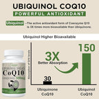 Liposomal CoQ10 800mg Ubiquinol Softgel, Max Absorption Ubiquinol Coenzyme Q10, Ubiquinol CoQ10 Supplement for Antioxidant, Heart Function & Energy Production, Pure CoQ10 800mg, 240 Vegan Softgels