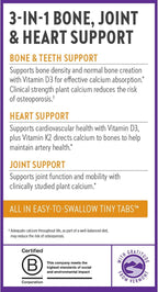 New Chapter Calcium Supplement - Bone Strength Tiny Tabs Plant-Based USDA Organic Calcium with Magnesium, Vitamin D3+K2, for Bone Health & Joint Mobility, Heart Support, 905 mg dose - 240 Tiny Tabs