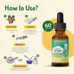 Kiddivit Baby Vitamin A&D Liquid Drops with Vitamin E – Gentle Immune & Vision Support Supplement – 60 Daily Servings, Dropper Included, Glass Bottle – Sugar Free, Gluten Free, Vegetarian, 2oz