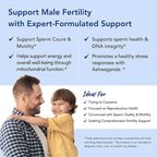 Premom Sperm Fortify – Male Fertility Supplements for Men with KSM-66® Vegan Ashwagandha, CoQ10 as Ubiquinol, Zinc, Selenium&Acetyl-L-carnitine | Supports Sperm Health, Motility & Count
