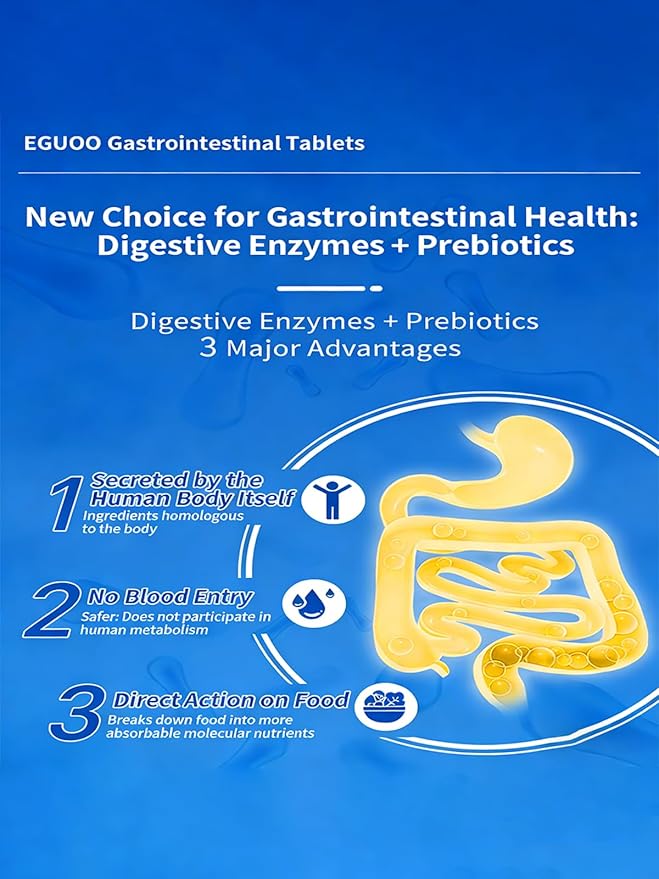 Digestive Enzyme Complex with Lion’s Mane Mushroom Powder – L-Glutamine 1000mg, DigeZyme Multi-Enzyme, Zinc L-Carnosine, Multi-Prebiotic Complexes – Gut Health Supplement – 30 Tablets