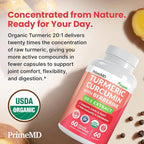 5-in-1 USDA Organic Turmeric Curcumin Supplement - 230mg with Berberine, Ceylon Cinnamon Bioperine and Ginger Supplements for Mobility, Digestion & Wellness Support, USDA Organic, 60 Servings, 1-Pack