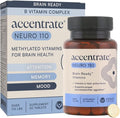 Accentrate Neuro 110- Complete Vitamin B Complex | Methylated Multivitamin w/L-Methylfolate (5-MTHF) Methylcobalamin (B12) Pyridoxal-5'-Phosphate (P5P) | Brain Health | MTHFR Supplement | 30 Tablets