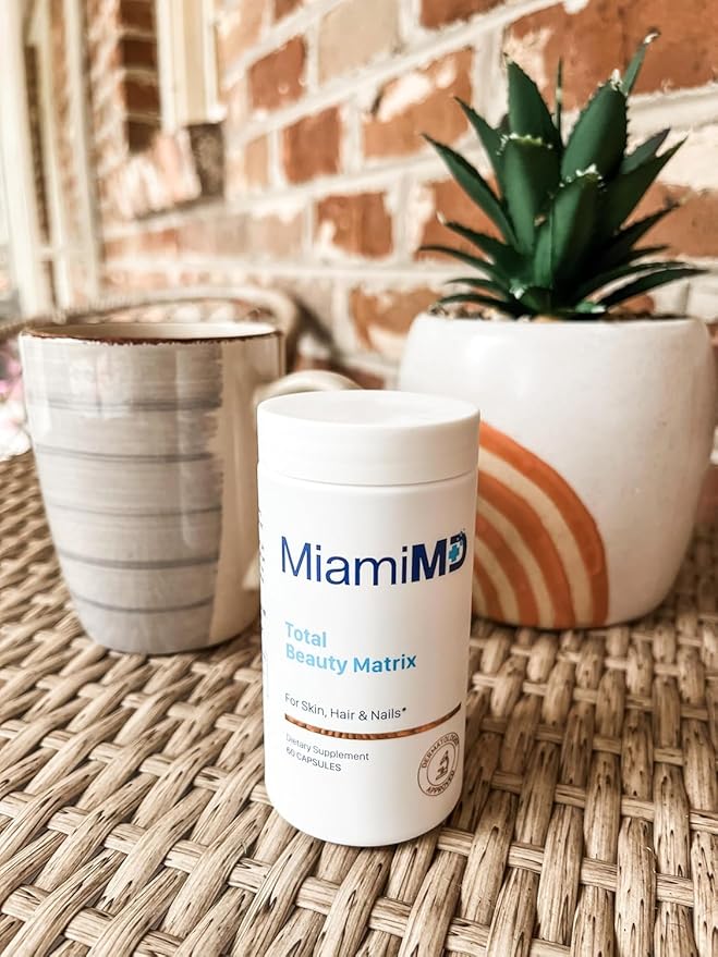MiamiMD Total Beauty Matrix Collagen Supplements for Women - Collagen Capsules with Vitamin C for Hair, Skin and Nails - Cruelty Free - (60 Capsules) - 3 Pack