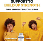 Dr.K&C Premium Albumin Protein Supplement – Extra Strength 1000 mg 120 Tablets Healthy Kidney Liver Promote General Wellness Energy Support Life Balance 1pk