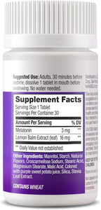 OLLY Sleep Fast Dissolves, 3mg Melatonin, Lemon Balm, Strawberry Flavor, 30 Day Supply - 30 Count
