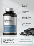 Horbäach Potassium Magnesium Supplement | 240 Capsules | Premium Quality | Non-GMO & Gluten Free
