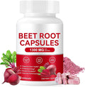 Beet Root Capsules 1300mg, Natural Organic Beetroot Powder Supplement Supports Healthy Blood Pressure and Heart Health, Energy & Endurance Support, Non-GMO, Vegan, 60 Count, 30-Day Supply