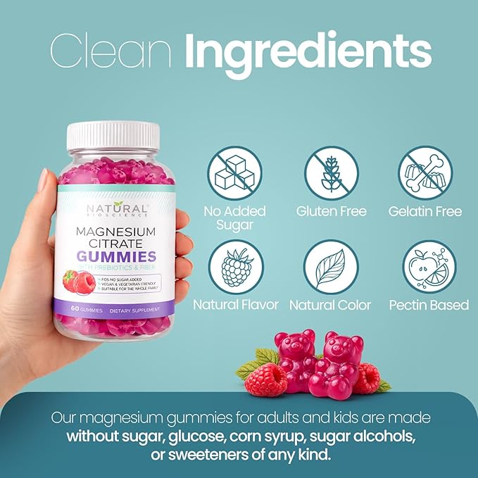Sugar Free Calm Magnesium Citrate Gummies 100 mg - High Absorption Calming Magnesium Citrate Gummy for Adults & Kids to Support Sleep, Stress Relief, Heart Health, Nerves, Muscles & Bones