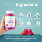 Sugar Free Magnesium Gummies - Calming Anti-Stress Gummies, Magnesium Supplement to Support Stress Relief, Sleep, Heart Health, Nerves, Muscles & Bones, 100 mg, Kids, Adults, Vegan, High Absorption