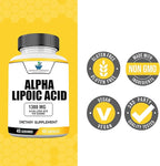 American Standard Supplements Alpha Lipoic Acid 1300mg Per Serving - Vegan, Gluten Free, Non-GMO, 90 Capsules, 45 Servings