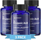Geronova Research Bio-Enhanced R-Lipoic Acid, 600 mg Capsules - 6 Month Supply - Stabilized R Alpha Lipoic Acid with Enhanced Absorption - R Lipoic Acid Supplement - 360 Count