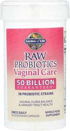 Garden of Life Raw Probiotics Vaginal Care - 50 Billion CFU - 38 Probiotic Strains - Supports Vaginal & Urinary Tract Health - Shelf Stable - 30 Vegetarian Capsules