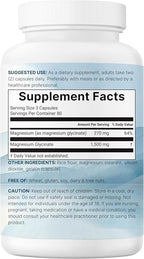 Triple Strength Magnesium Glycinate 1,500mg Per Serving, 240 Capsules | 500mg Per Capsule | Easily Absorbed Chelated Magnesium + Elemental Form | Healthy Muscle, Bones, & Mood Support | Non-GMO