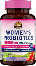 Vitalitown Probiotics for Women 120 Billion CFUs, 30 Strains, with Prebiotics & Digestive Enzymes & Cranberry, Gut & Vaginal Health, Vegan 30 (Pack of 1) Delayed Release Caps