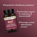 Dr. Mercola NAC with Milk Thistle - with Antioxidants - Supports Normal Detoxification Processes - 500 mg N-Acetyl-Cysteine per Serving - Non-GMO, Gluten-Free & Soy Free - 60 Capsules (30 Servings)