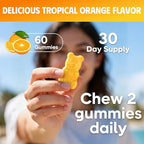 Lutein & Zeaxanthin Gummies - Eye Vitamin Supplement with 40mg Lutein & 8mg Zeaxanthin to Support Macular, Vision & Overall Eye Health, Naturally Orange Flavor, 60 Count