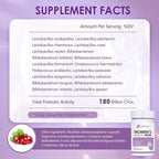 OMOGS 2PCS Women's Probiotic 180 Billion CFUs 18 Strains, with Prebiotics, Cranberry Extract, D-Mannose & Digestive Enzymes, for Digestive,Immune, PH Balance & Urethral Health, 180 Capsules