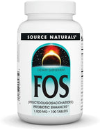Source Naturals FOS 1000 mg Fructooligosaccharides Probiotic Enhancer - 100 Tablets