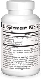 Source Naturals Pycnogenol & Grape Seed Extract 100 mg Dietary Supplement - 30 Tablets - a Potent Combination of Two Powerful Natural antioxidants*