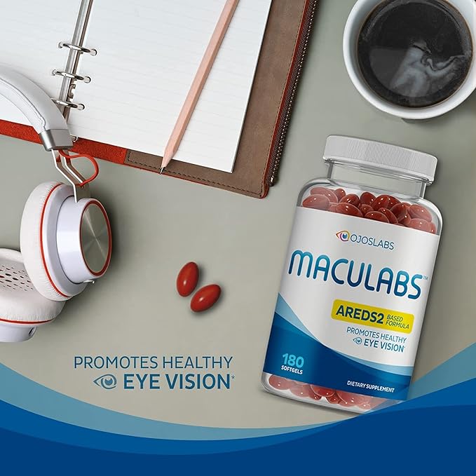 Eye Vitamins - AREDS 2 Based Formula - Eye Vitamin with Lutein & Zeaxanthin for Macular Health - Vision Supplements for Adults - 180 Softgels Support & Care for Eyes - Made in USA