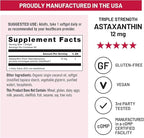 NatureWise Triple Strength Astaxanthin 12mg with AstaReal® - Vegan Antioxidant Supplement with Organic Coconut Oil - NSF Certified Gluten Free, Non-GMO - 60 Softgels[60 Day Supply]