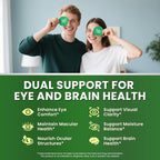 Lutein and Zeaxanthin Supplements - Advanced AREDS 2 Eye Vitamins - Bilberry Supplement for Eyes, with Astaxanthin, Ginkgo Biloba, Sodium Hyaluronate - for Eye Health & Brain Support, 60 Capsules