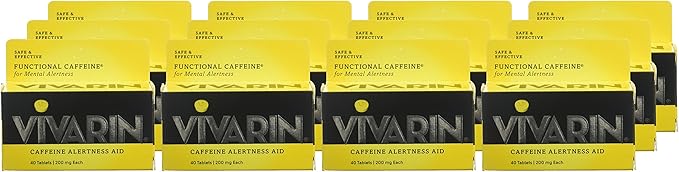 Vivarin Tablets Alertness Aid, 40 Count, Pack of 12 boxes